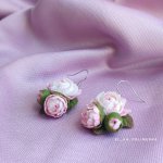 Серьги с пионами