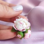 Серьги с пионами