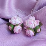 Серьги с пионами