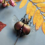 Брошь-игла жук хамелеон