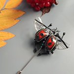 Брошь-игла жук