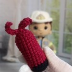 Кукла вязаная интерьерная «Пожарный»