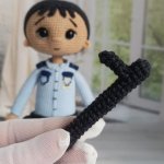 Кукла вязаная интерьерная «Полицейский»