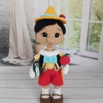 Кукла вязаная интерьерная «Пиноккио»