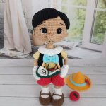 Кукла вязаная интерьерная «Пиноккио»