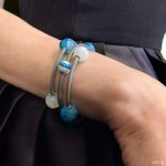 Колье Веер, браслет и серьги из агата