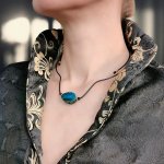 Колье из синего агата