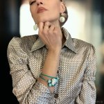 Браслет и серьги из амазонита