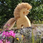 Деревянная лошадка с гривой из Сибирского кедра