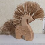 Деревянная лошадка с гривой из Сибирского кедра