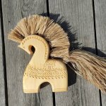 Деревянная лошадка с гривой из Сибирского кедра