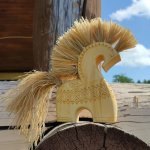 Деревянная лошадка с гривой из Сибирского кедра