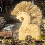 Деревянная лошадка с гривой из Сибирского кедра