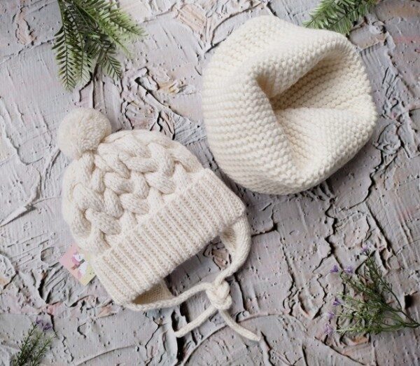 Шапка со снудом детский комплект
