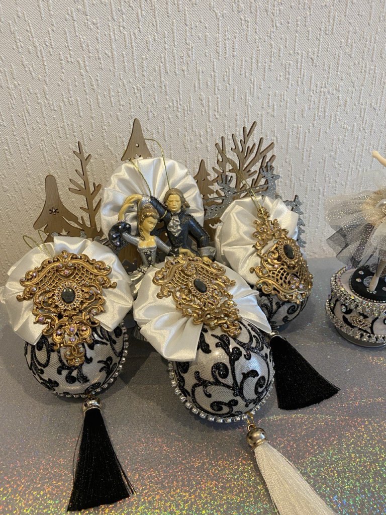 Набор новогодних украшений с танцующей балериной