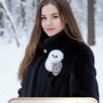 Звероброшь/ брошь ручной работы БЕЛАЯ СОВА