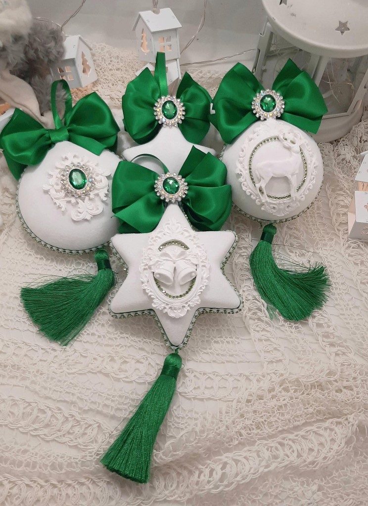 Набор ёлочных игрушек ручной работы