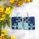 Геометрические серьги прямоугольники квиллинг