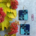 Геометрические серьги прямоугольники квиллинг