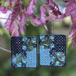 Геометрические серьги прямоугольники квиллинг