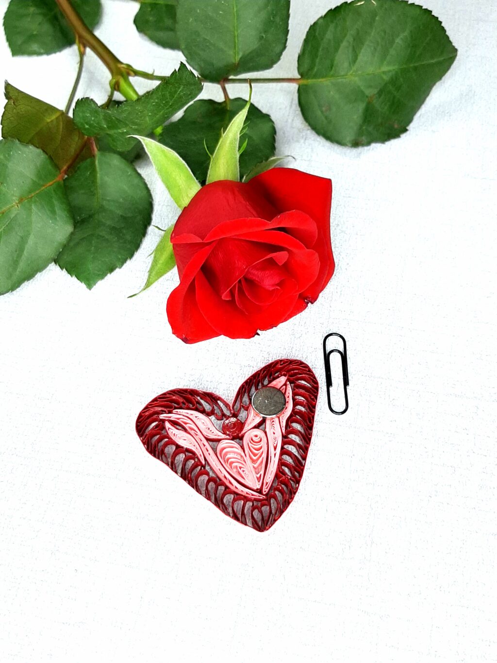 Магнит квиллинг «Два сердца»