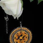 Комплект оранжево-серые кольца квиллинг