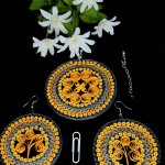 Комплект оранжево-серые кольца квиллинг