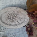 Панно интерьерное серебряные цветы.