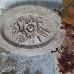 Панно интерьерное серебряные цветы.