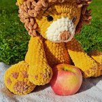Вязаная игрушка лев ручной работы