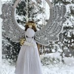 Ангел макраме панно