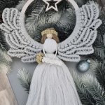 Ангел макраме панно
