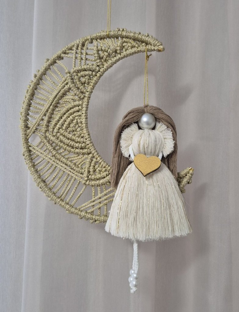Панно ангел макраме