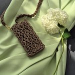 Сумка для телефона и бутылочница макраме