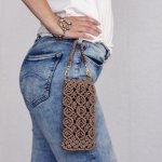 Сумка для телефона и бутылочница макраме