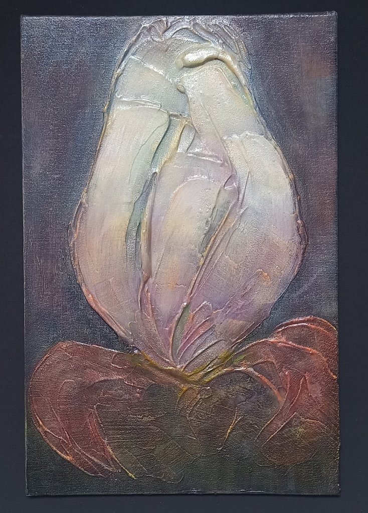 Текстурная картина Ирисовый бутон