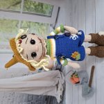 Кукла вязаная интерьерная «Пугало»