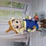 Кукла вязаная интерьерная «Пугало»