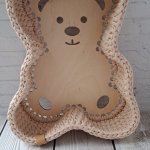 Корзинка мишутка из трикотажной пряжи