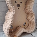 Корзинка мишутка из трикотажной пряжи