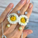 Комплект бижутерии «Ромашки&черепа «