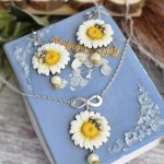 Комплект бижутерии «Ромашки&черепа «