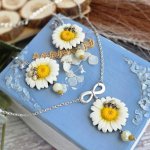 Комплект бижутерии «Ромашки&черепа «