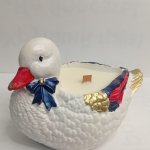 Свеча в гипсовом подсвечнике «Уточка»ароматизированая