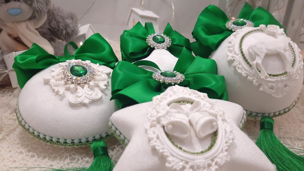 Набор ёлочных игрушек ручной работы