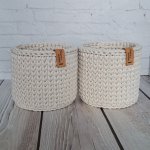 Вязаные корзинки из хлопкового шнура