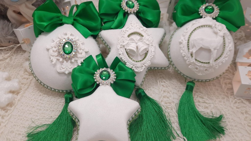 Набор ёлочных игрушек ручной работы