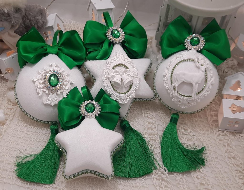 Набор ёлочных игрушек ручной работы