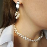 Серьги жемчуг грозди