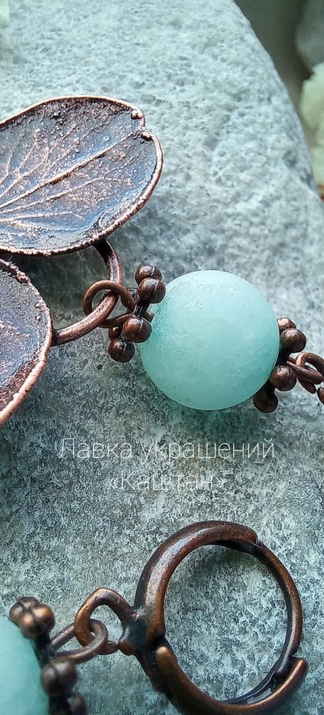 Серьги гальваника цветы гортензии